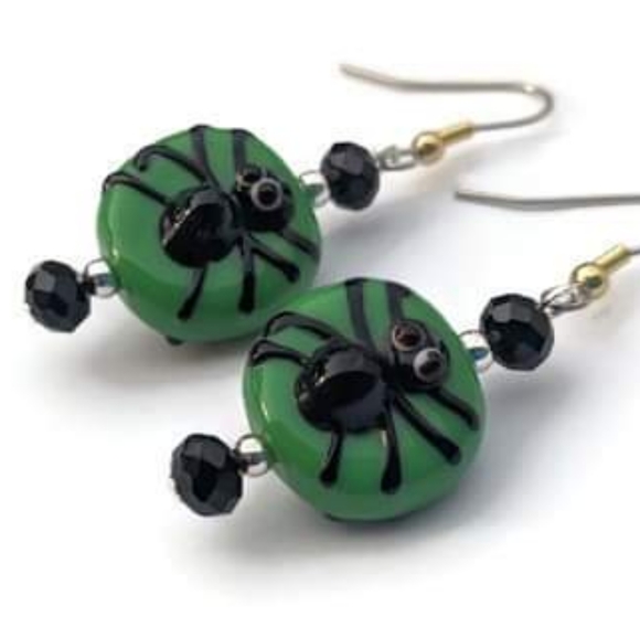 Halloween Spider Earrings - Picture 2 of 4